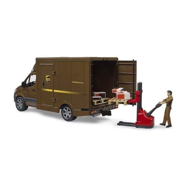 UPS Mercedes Benz Sprinter lastbil med förare och tillbehör