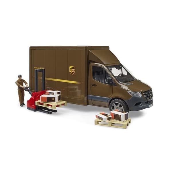 Mercedes Benz Sprinter Bruder UPS Truck - Leksak för barn från 4 år och uppåt