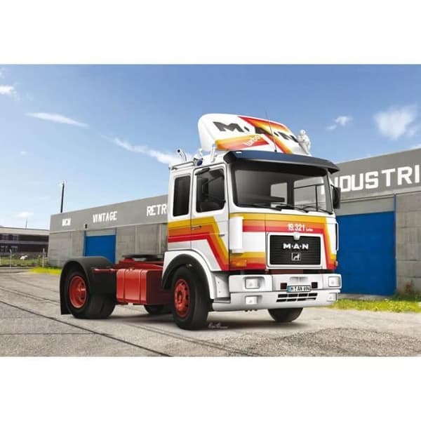 Lastbilsmodell - MAN F8 19.321 4x2 - Plast - Vit - Svårighetsgrad 4
