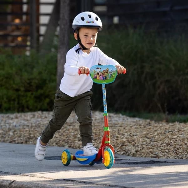 SMOBY - Super Mario - Tyst 3-hjuls skoter - Metallstruktur - Liten skoter med justerbart styre