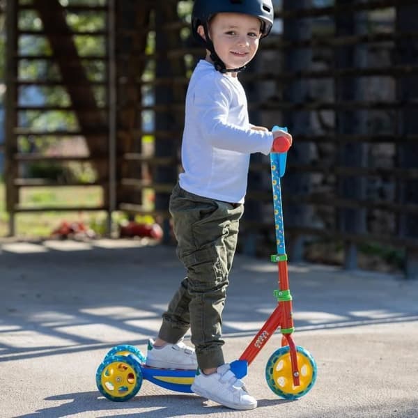 SMOBY - Super Mario - Tyst 3-hjuls skoter - Metallstruktur - Liten skoter med justerbart styre