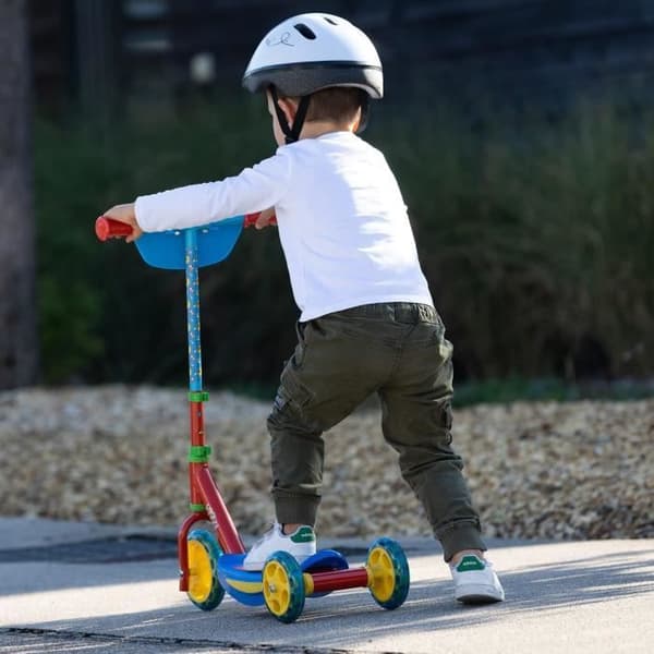 SMOBY - Super Mario - Tyst 3-hjuls skoter - Metallstruktur - Liten skoter med justerbart styre