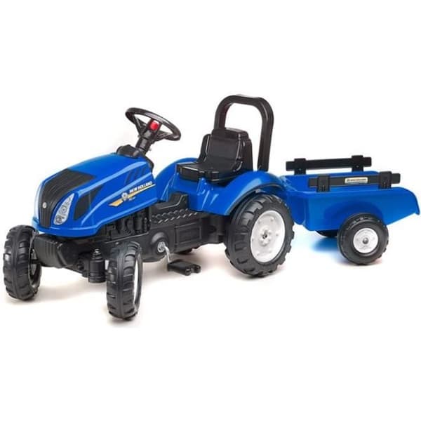 New Holland T6 pedaltraktor + FALK trailer - Blå