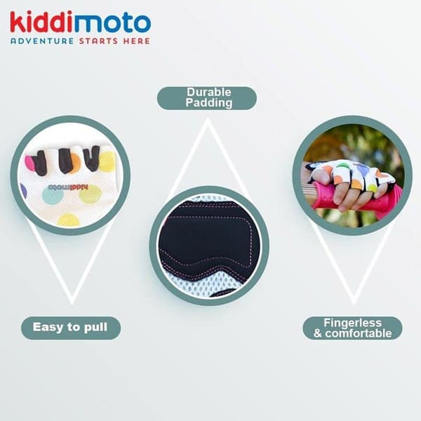 Kiddimoto - Pastell Dotty MEDIUM handskar