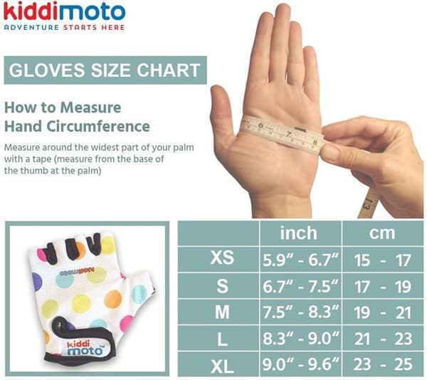 Kiddimoto - Pastell Dotty MEDIUM handskar