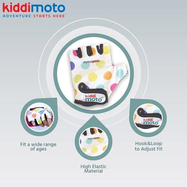 Kiddimoto - Pastell Dotty MEDIUM handskar