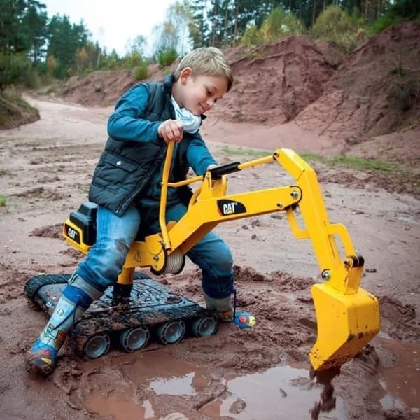 Rolly Toys CATERPILLAR Digger XL metallgrävmaskin - 360° svängbar grävmaskin för barn från 3 år och uppåt
