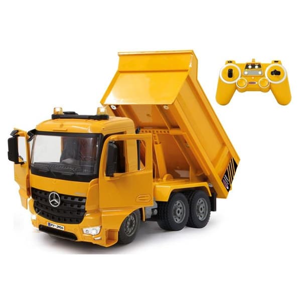 Mercedes-Benz Arocs 1:20 fjärrstyrd dumper - JAMARA - Gul - LED - 4-hjulsdrift