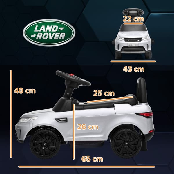 Rootz 6V Land Rover Kids El-bil - Ride-On - Push Car - Opmuntrer motoriske færdigheder - 65L x 43W x 40H cm