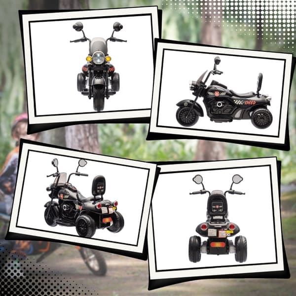 Rootz elektrisk ride-on motorcykel til børn - Trike til børn - Trehjulet motorcykel - Sikker og stabil - 110 x 48 x 56 cm