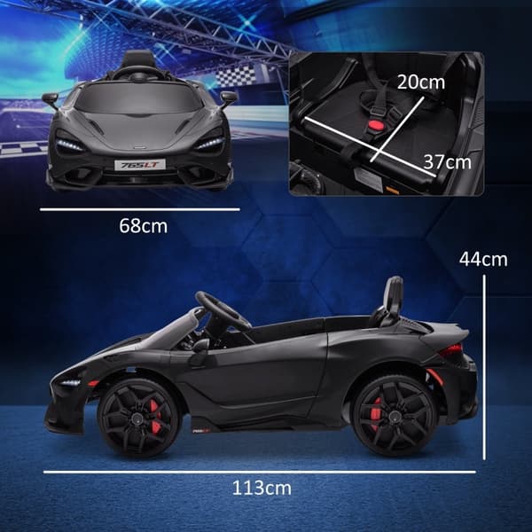 Rootz McLaren 765LT Elbil til børn - Legetøj til børn - Ride-On Car - Sikkerhed med blød start - 113 cm x 68 cm x 44 cm