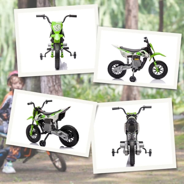 Rootz Motorcykel til børn - Elcykel til børn - Ride-On Motorcykel - Støddæmper - 107L x 56W x 70H cm - Musik- og træningshjul for sjov