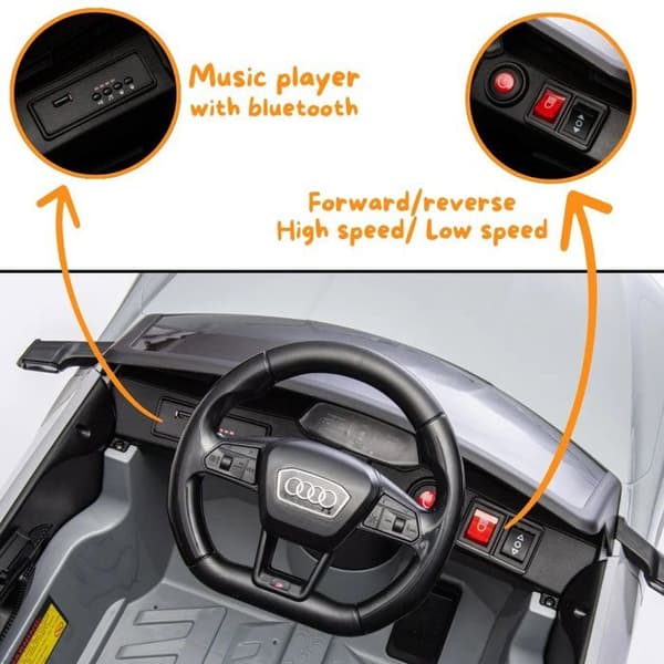 Batteribil 12V - Audi SQ8 e-Tron - 1 till 5 år - EVA-hjul - Grå