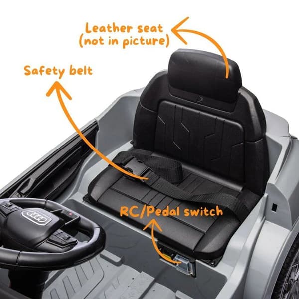 Batteribil 12V - Audi SQ8 e-Tron - 1 till 5 år - EVA-hjul - Grå