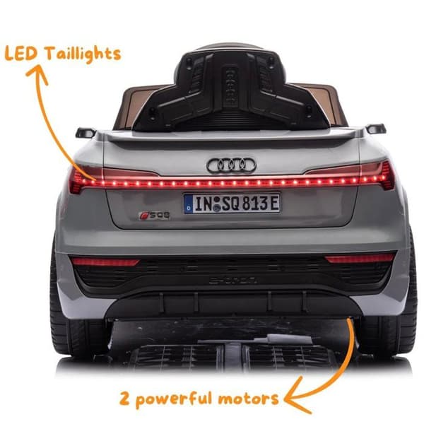 Batteribil 12V - Audi SQ8 e-Tron - 1 till 5 år - EVA-hjul - Grå