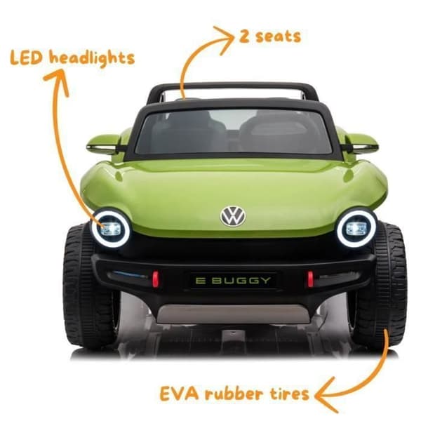Elbilsbuggy Barn - Volkswagen E-Buggy - 12V - 2 till 7 år - Grön