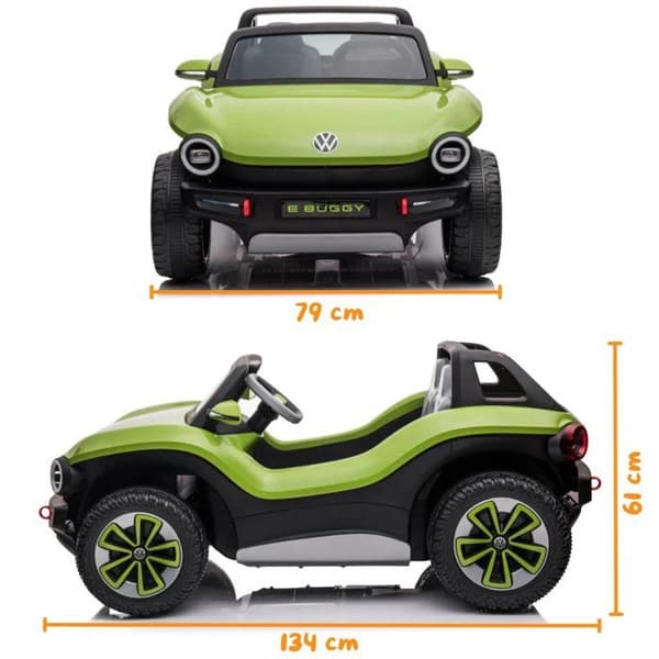 Elbilsbuggy Barn - Volkswagen E-Buggy - 12V - 2 till 7 år - Grön