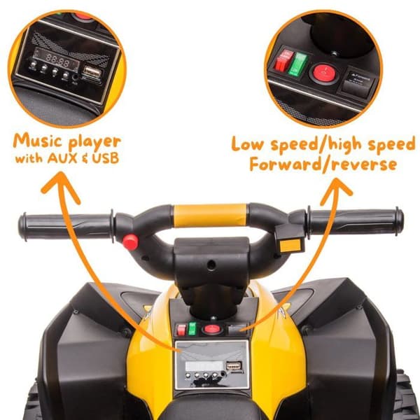 El-Quad Barn 12V - XC-Sport - Fjärrkontroll - 2 till 5 år - Gul
