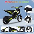 Miniatyrbild 4 av 6: RCB Elmotorcykel för barn - Tre hastighetslägen - 36V/4AH Batteri Grön