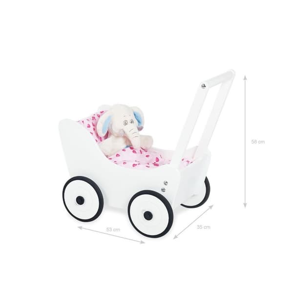 Rootz Doll's Barnvagn 'Maria' - Barnvagn - Leksaksvagn - Justerbart handtag - 53cm x 35cm x 58cm