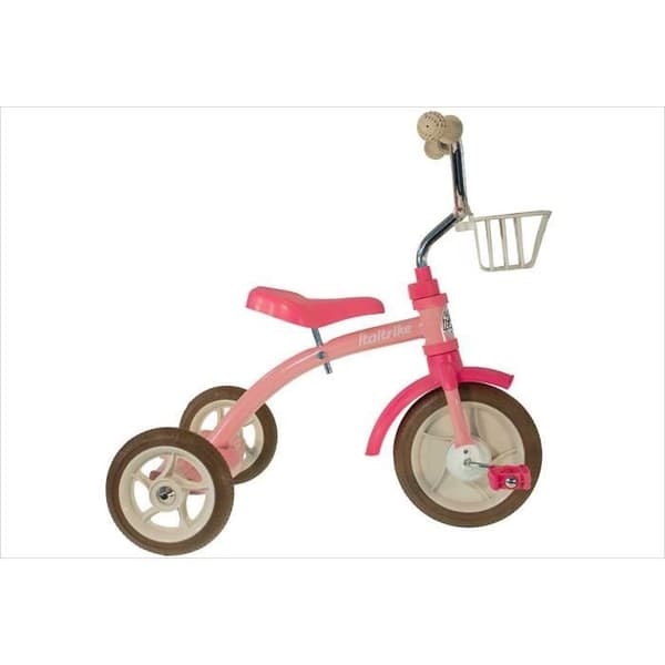 Rosa retro tjej trehjuling.