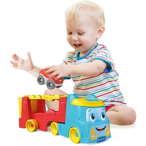 Clementoni-spel - Lastbilen med tumlande bilar - Återvunnen plast - Bilar ingår - Från 18 månader - Tillverkad i Italien