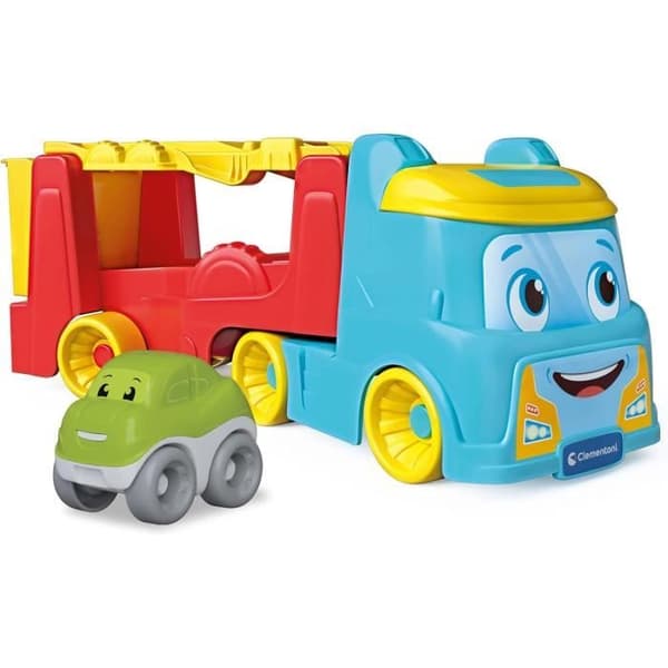 Clementoni-spel - Lastbilen med tumlande bilar - Återvunnen plast - Bilar ingår - Från 18 månader - Tillverkad i Italien