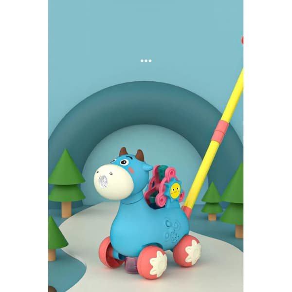 WOOPIE Påskjutare Ko med Ljud och Såpbubblor Blå