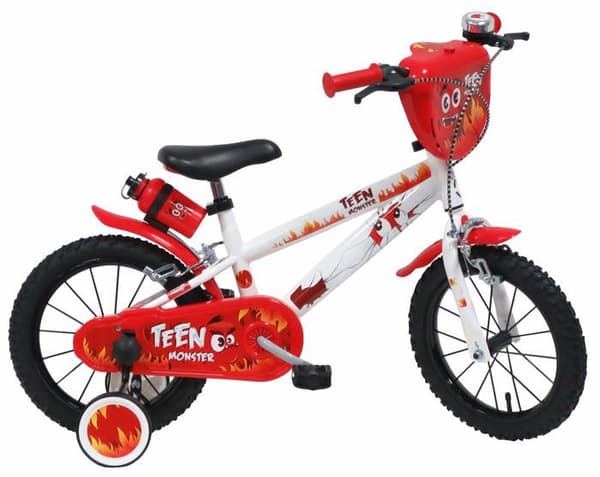 Fordon bärande Denver Teen Monster Cykel för Barn Vit/Röd/Svart Storlek 14"