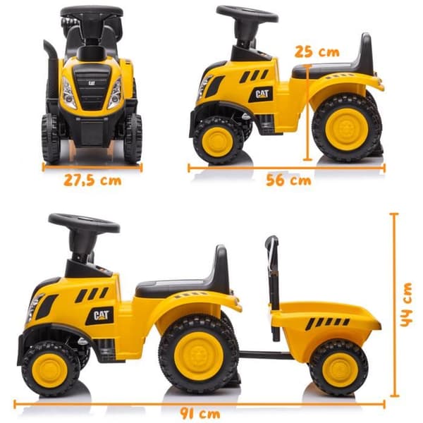 Skjutfordon - Caterpillar (CAT) - Traktor med Släp - 1 till 3 år - Gul - 25 kg max