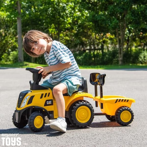 Skjutfordon - Caterpillar (CAT) - Traktor med Släp - 1 till 3 år - Gul - 25 kg max