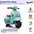 Miniatyrbild 3 av 6: Barnens Elektriska Motorcykel - Vespa GTS - 6V - 1 till 3 år - Blå