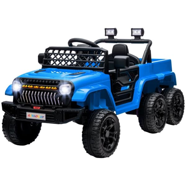 Rootz 12V Electric Kids Car With Trailer - Ride -On Vehicle - Motoriseret bil - Safe Rides - 122L x 62,5W x 65H cm, aldre 3-8, lyseblå