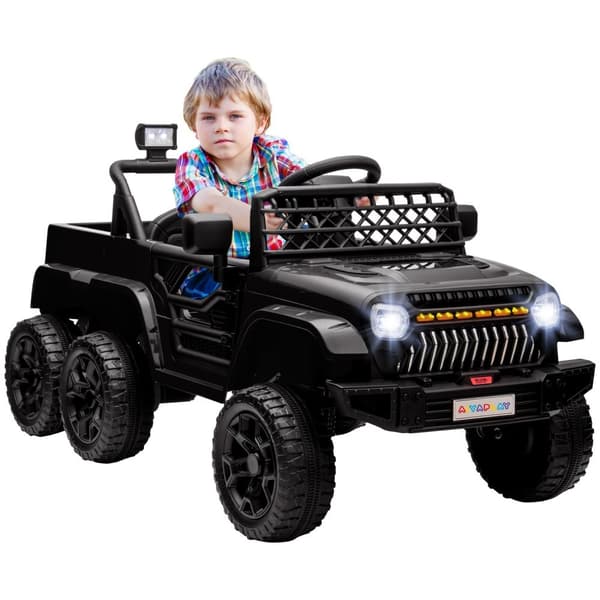 Rootz 12V Electric Kids Car With Trailer - Ride -on Toy - Børne elektrisk køretøj - 4 Motorer og sikker fjernbetjening - 122 cm x 62,5 cm x 65 cm