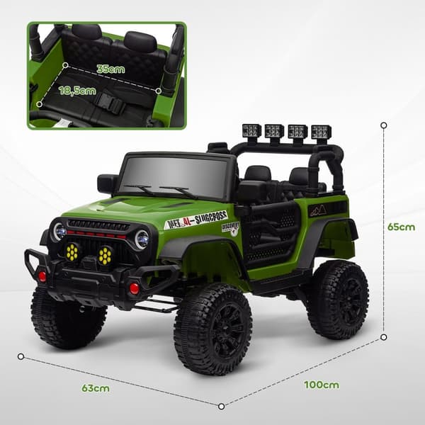 Rootz Buggy 4x4 Children's Electric Car - Kids UTV - Ride -On Vehicle - Bluetooth, Safe Remote Control - 100cm x 63 cm x 65 cm