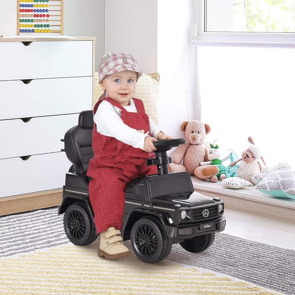 Rootz Børnebil - Toddler Ride -On - Baby Push Car - Fremmende motoriske færdigheder - 85,5 cm x 40,5 cm x 95 cm - Sort