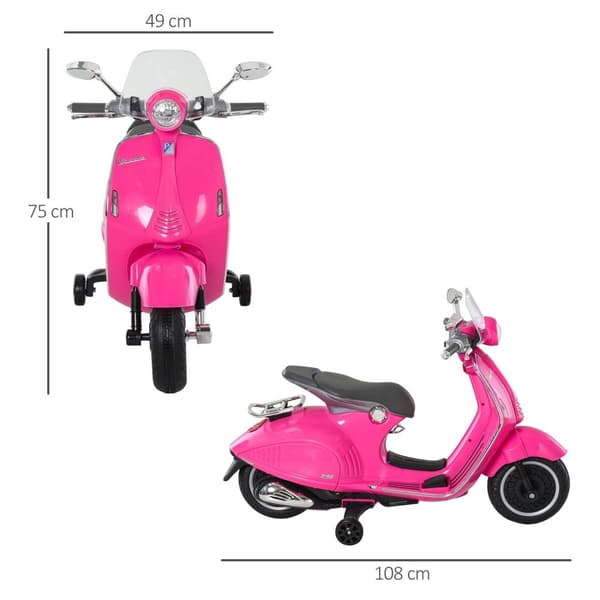 Rootz Children's Electric Motorcykel - Ride -On Toy - Barn Scooter - MP3 & LED -lampor - Faux Leather - 108 x 49 x 75 cm