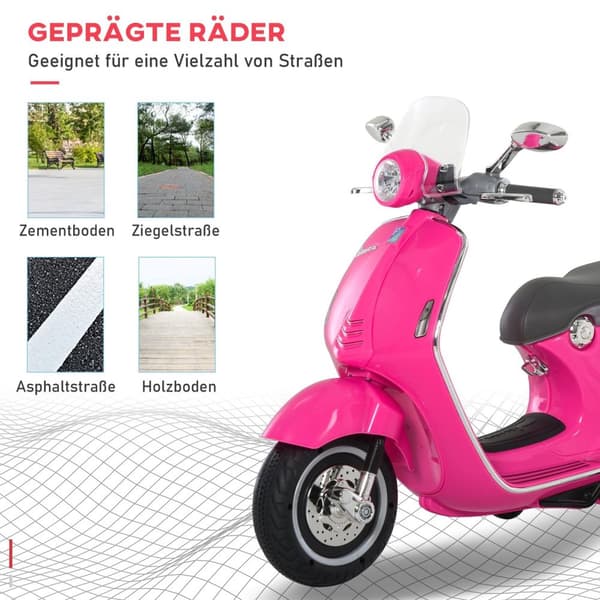 Rootz Children's Electric Motorcykel - Ride -On Toy - Barn Scooter - MP3 & LED -lampor - Faux Leather - 108 x 49 x 75 cm
