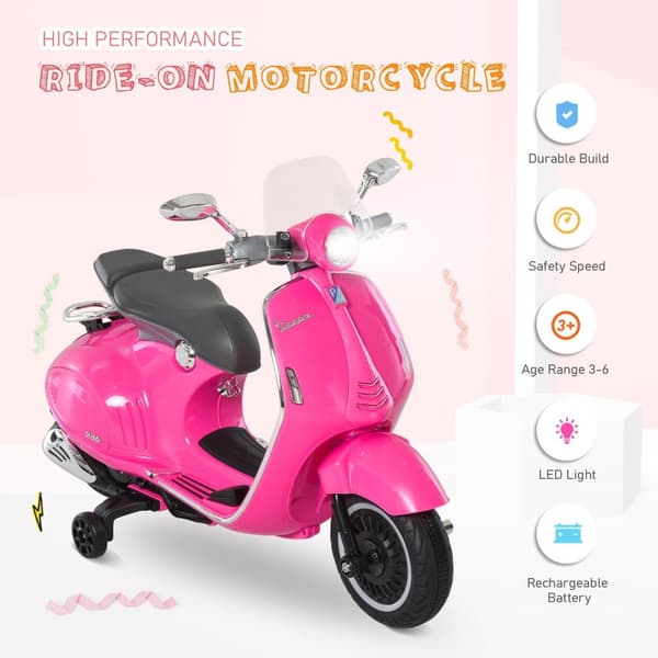 Rootz Children's Electric Motorcykel - Ride -On Toy - Barn Scooter - MP3 & LED -lampor - Faux Leather - 108 x 49 x 75 cm