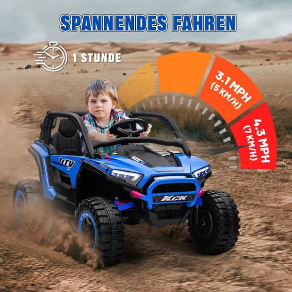 Rootz Børns elektriske UTV -bil - Kid's Ride -On Car - Fjernbetjening SUV - 1 times kørsel - 117 cm x 72 cm x 67 cm