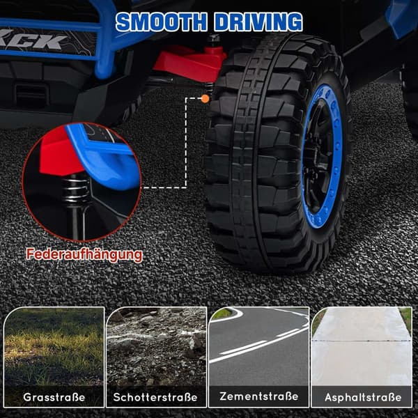 Rootz Børns elektriske UTV -bil - Kid's Ride -On Car - Fjernbetjening SUV - 1 times kørsel - 117 cm x 72 cm x 67 cm