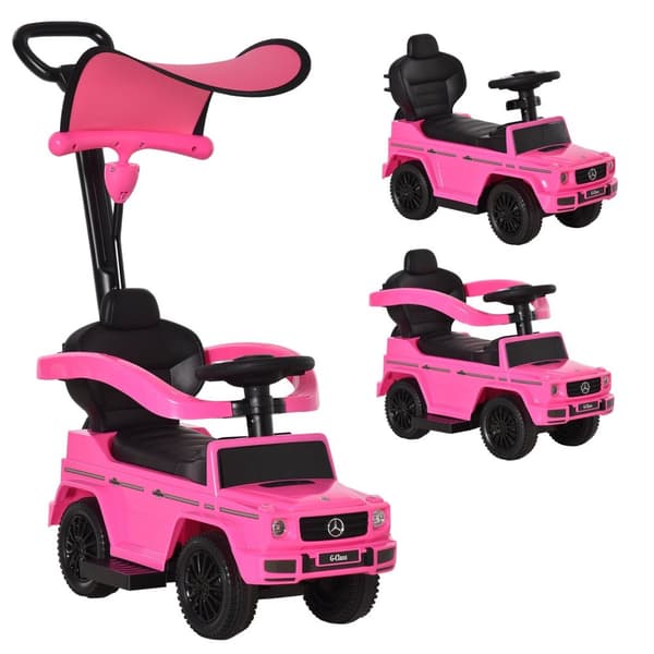 Rootz Children's Vehicle Car - Child Ride -on - Kids 'Push Car - Fremme motoriske færdigheder - 85,5 cm x 40,5 cm x 95 cm - lyserød og sort