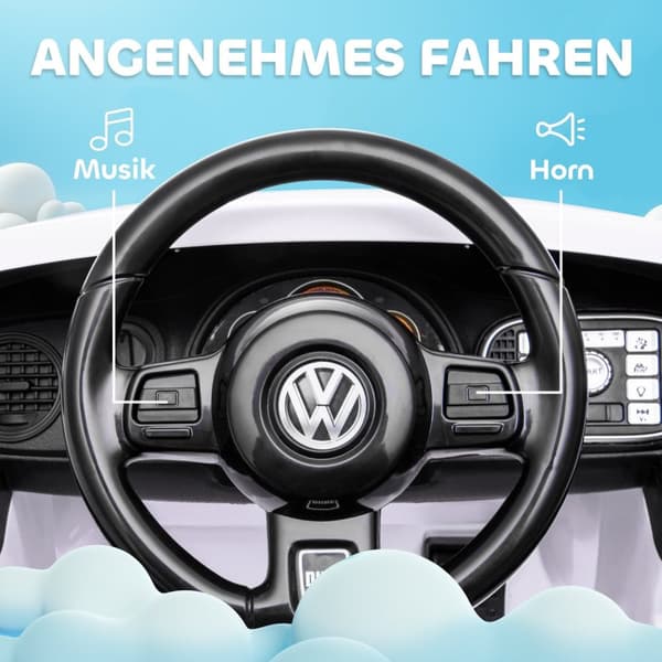 Rootz Children's Electric Car - Barn Ride -On VW Beetle - Elektriskt fordon med fjärrkontroll och musik - 97 cm x 56,5 cm x 46 cm