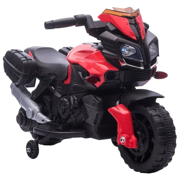 Rootz Children's Electric Motorcykel - Kid's Ride -On Bike - 6V batteridrivet fordon - Ljus & ljud - 88.5x42.5x49cm - Röd/svart