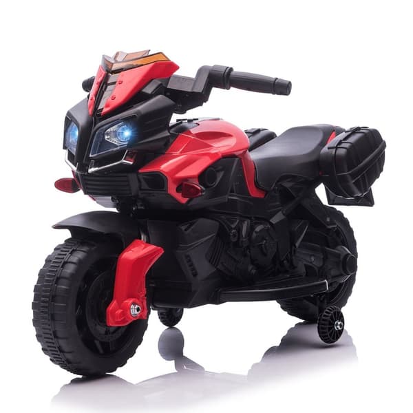 Rootz Children's Electric Motorcykel - Kid's Ride -On Bike - 6V batteridrivet fordon - Ljus & ljud - 88.5x42.5x49cm - Röd/svart