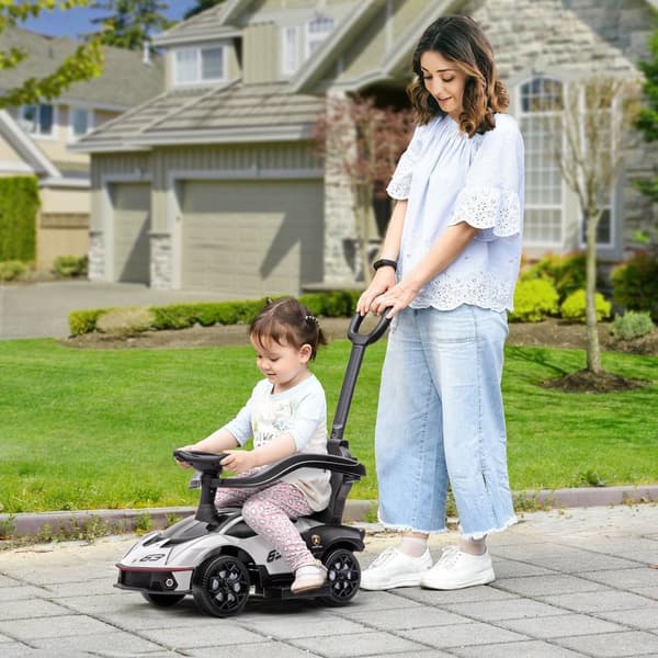 Rootz Children's Ride -On -bil - Push Vehicle - Salvare - Främjar motoriskt förtroende - Vit - 89,5H x 86,5L x 40W cm