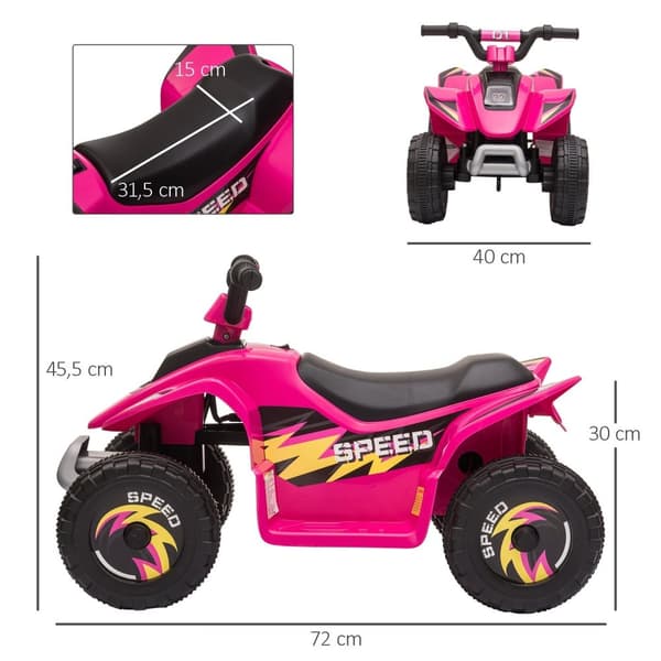 Rootz Electric Quad for Children - Kids Ride -on - Akkukäyttöinen ajoneuvo - Turvallinen hauska - 72 x 40 x 45,5 cm