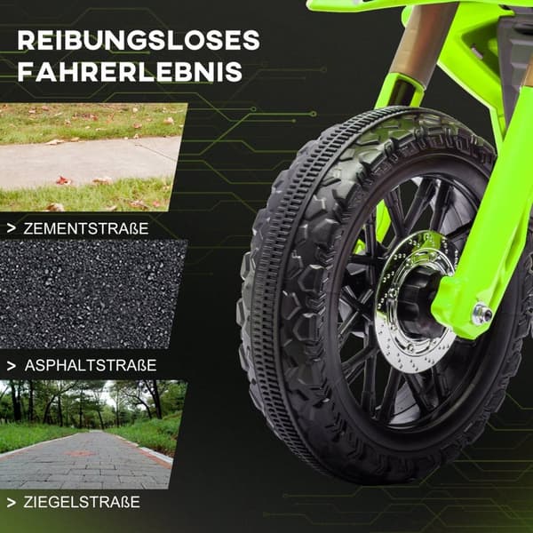 Rootz Electric Motorcykel til børn - Ride -on Bike - Child's Motorcykel - Træningshjul og lyde - 105 cm x 57 cm x 62 cm