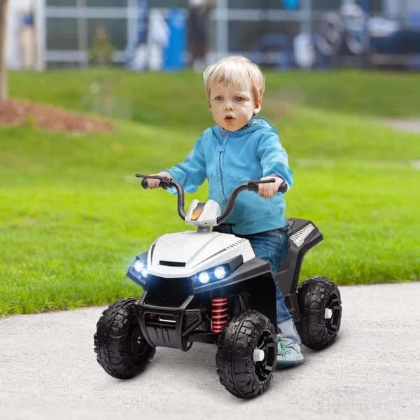 Rootz Electric Children's Quad - Kids ATV - Ride -on Vehicle - 4 -hjulet ophæng - 85 cm x 55,5 cm x 62 cm - Alder 3-5 - Hvid