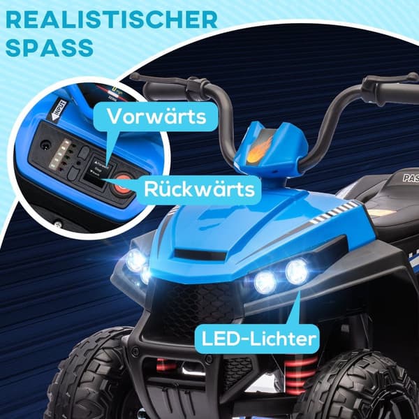 Rootz Electric Children's Quad - Kids Ride -on - Toy ATV - Safe 5 km/t Hastighed - 85 cm x 55,5 cm x 62 cm